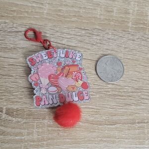 Sweet Like Pan Dulce Keychain with Red Pom Pom